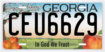 GA license plate CEU6629