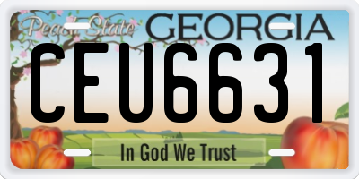 GA license plate CEU6631