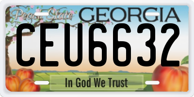 GA license plate CEU6632
