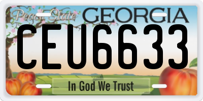GA license plate CEU6633