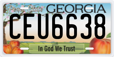 GA license plate CEU6638