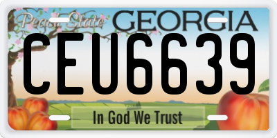 GA license plate CEU6639