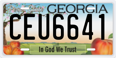 GA license plate CEU6641