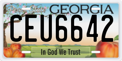 GA license plate CEU6642