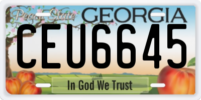 GA license plate CEU6645