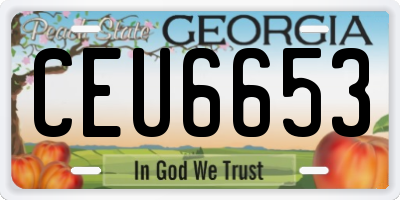 GA license plate CEU6653