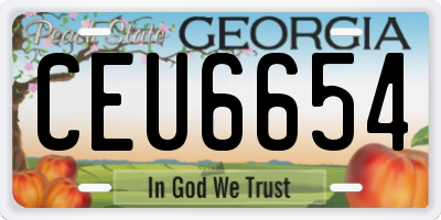GA license plate CEU6654