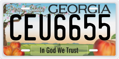 GA license plate CEU6655