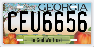 GA license plate CEU6656