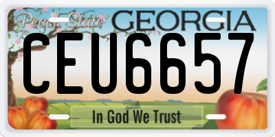 GA license plate CEU6657