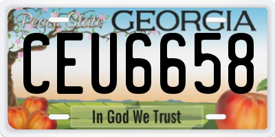 GA license plate CEU6658