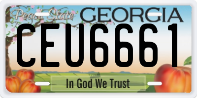 GA license plate CEU6661
