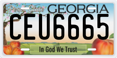GA license plate CEU6665