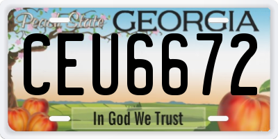 GA license plate CEU6672
