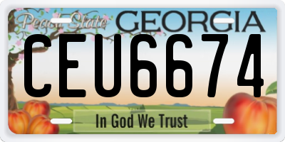 GA license plate CEU6674