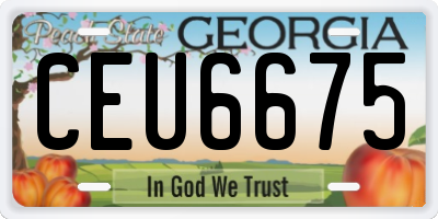 GA license plate CEU6675