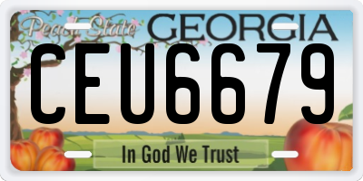 GA license plate CEU6679