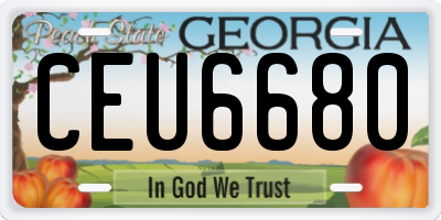 GA license plate CEU6680