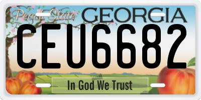 GA license plate CEU6682