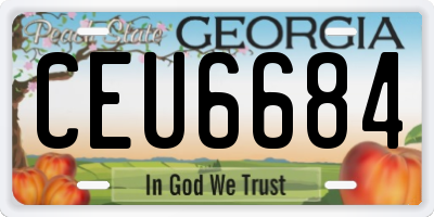 GA license plate CEU6684