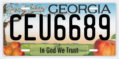 GA license plate CEU6689