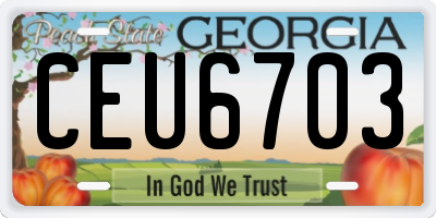 GA license plate CEU6703
