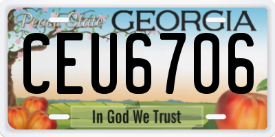 GA license plate CEU6706