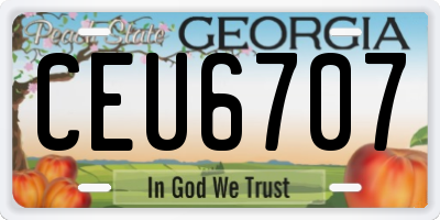 GA license plate CEU6707