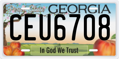 GA license plate CEU6708