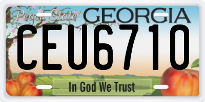 GA license plate CEU6710