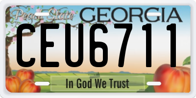 GA license plate CEU6711