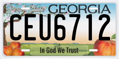 GA license plate CEU6712