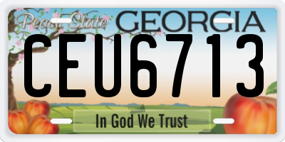 GA license plate CEU6713