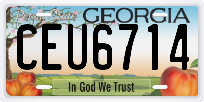 GA license plate CEU6714