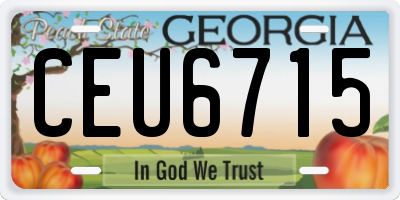 GA license plate CEU6715