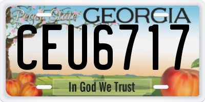 GA license plate CEU6717