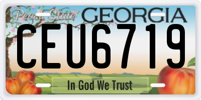 GA license plate CEU6719