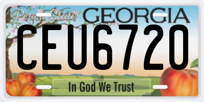 GA license plate CEU6720