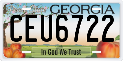GA license plate CEU6722