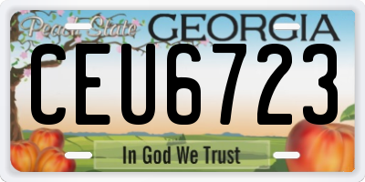 GA license plate CEU6723