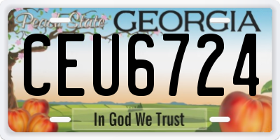 GA license plate CEU6724