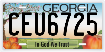 GA license plate CEU6725