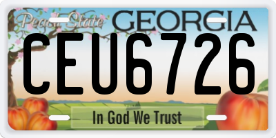 GA license plate CEU6726
