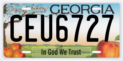 GA license plate CEU6727
