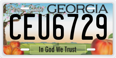 GA license plate CEU6729