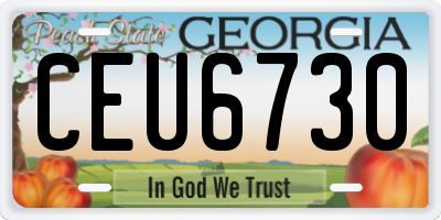 GA license plate CEU6730