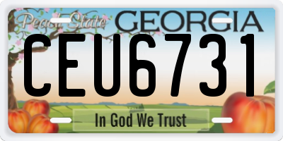 GA license plate CEU6731