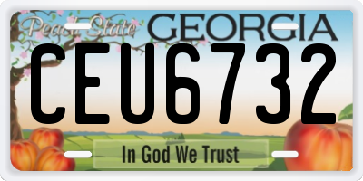 GA license plate CEU6732
