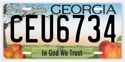 GA license plate CEU6734