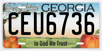 GA license plate CEU6736